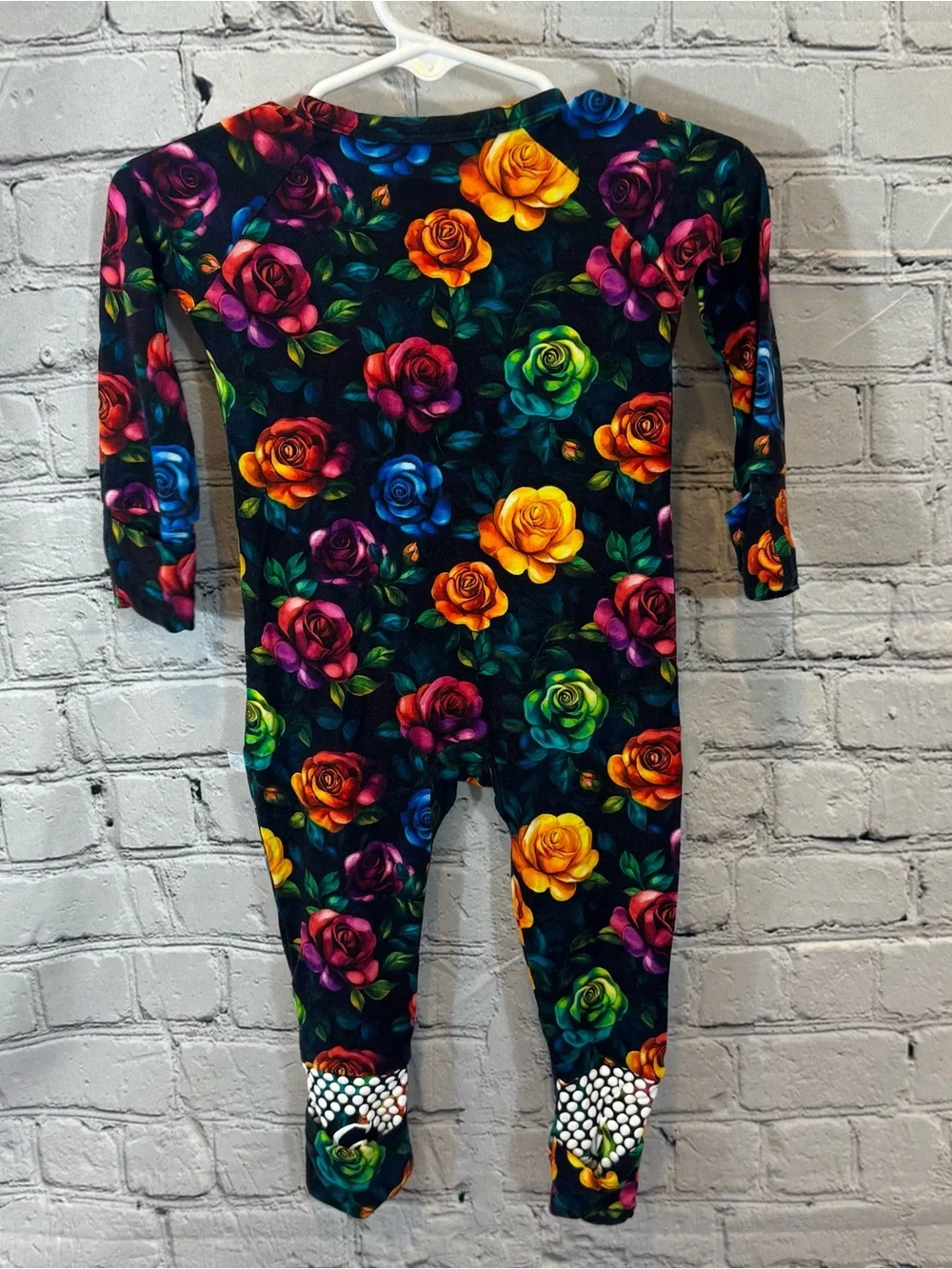 Glimmers Rose Pattern Bamboo Zippie Romper